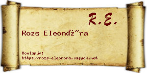 Rozs Eleonóra névjegykártya